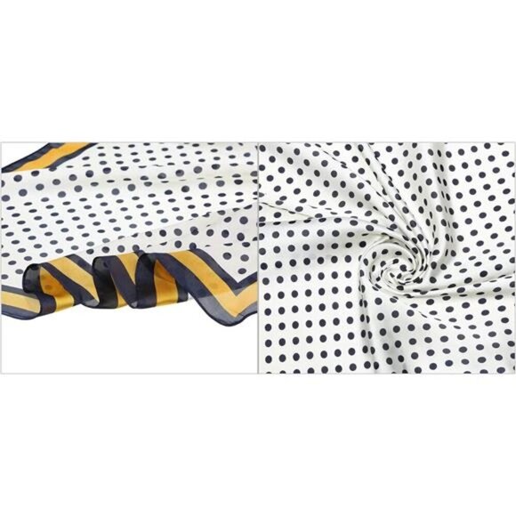 Polka Dots Square Scarf Neck Scarves Kerchief Neckerchief Headband for Women - Picture 4 of 8